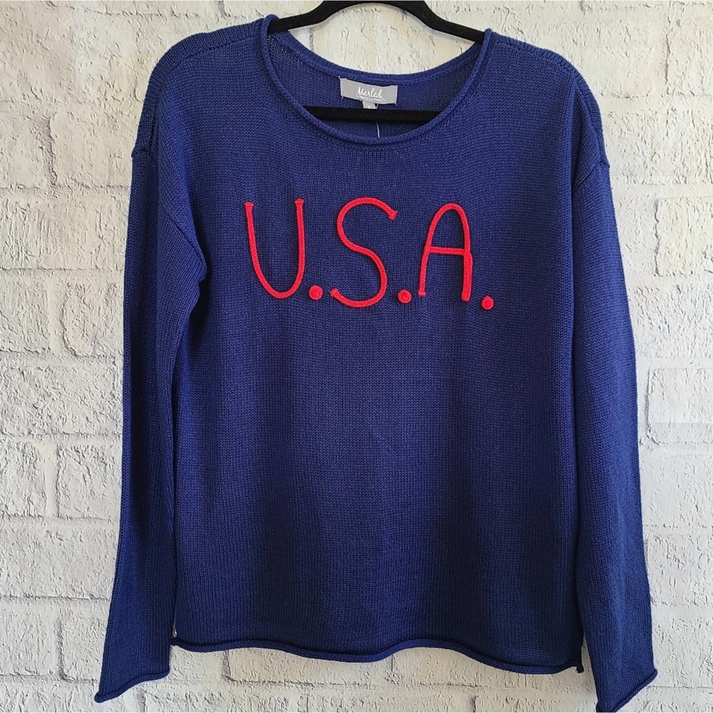 Marled By RC USA Blue Knit Sweater NWT SZ‎ M